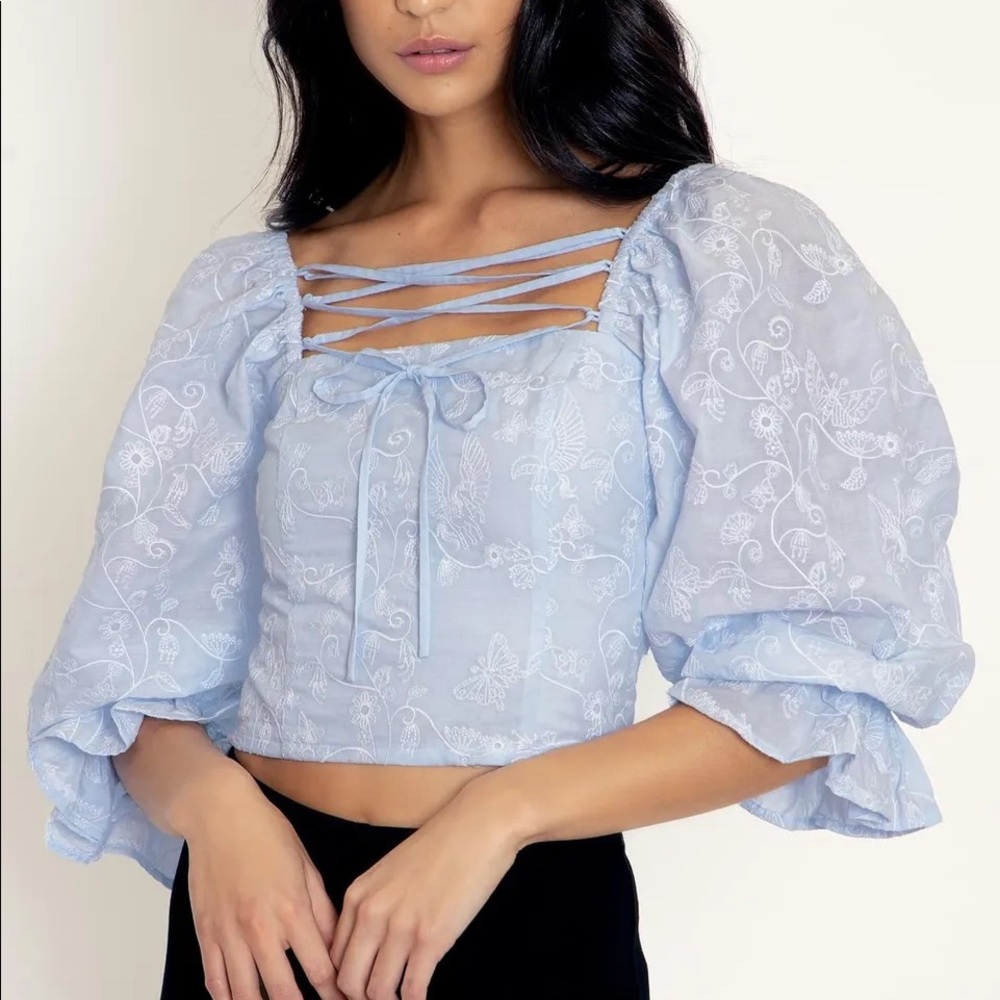 Unicorn Broderie Peasant Top LIMITED